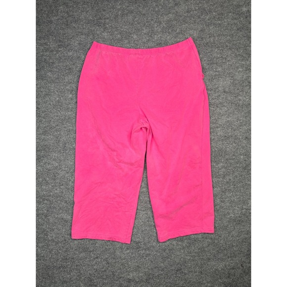 Cascade Blue Woman Pink Capri Pants 1X Elastic Waist Cotton Blend Casual - Picture 8 of 9